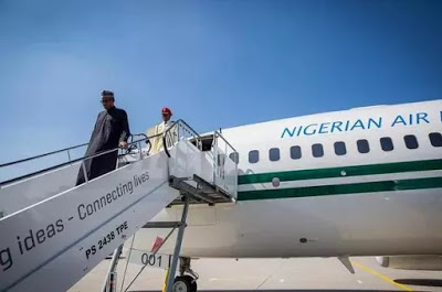 President Buhari alighting from NAF 001