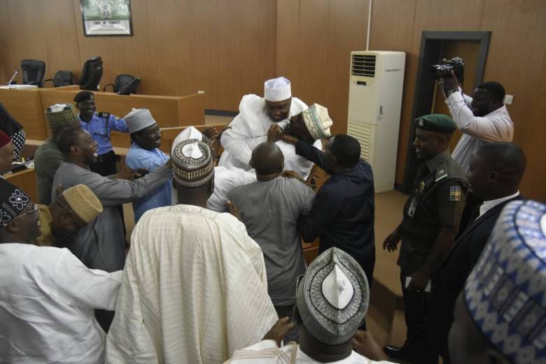 saraki hugs melaye