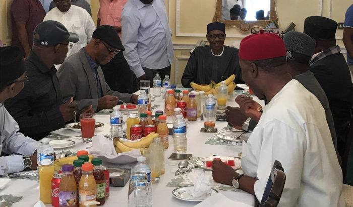 buhari meets govs in london