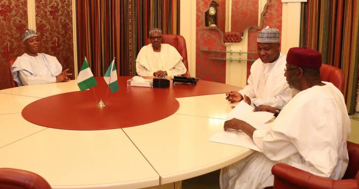 Buhari-Saraki-and-Dogara-as-they-sit-for-the-meeting