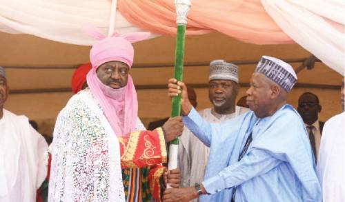 Ganduje-presents-staff-of-office-to-new-emirs